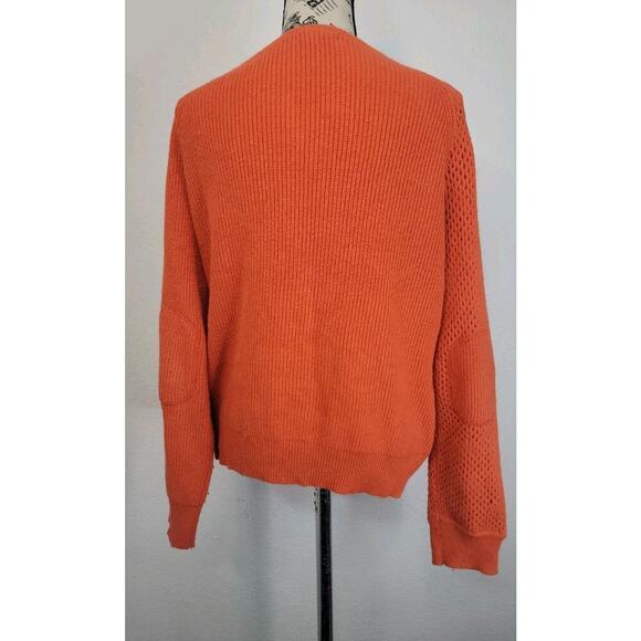 Sundance Sweater Womens Sz Large Rabbit Hair Blend Orange Button Pocket Cardigan - Picture 5 of 8